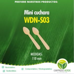 Mini cuchara de abedul y bambú biodegradable compostable - Empaque Verde