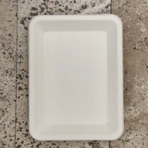Bandeja rectangular 8x6 biodegradable de bagazo de caña compostable - Empaque Verde