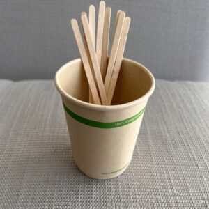 Mezclador de abedul y bambú biodegradable para bebidas calientes - Empaque Verde