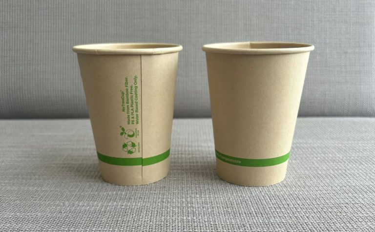 Vaso de bambú 12oz biodegradable para café compostable - Empaque Verde Ecuador