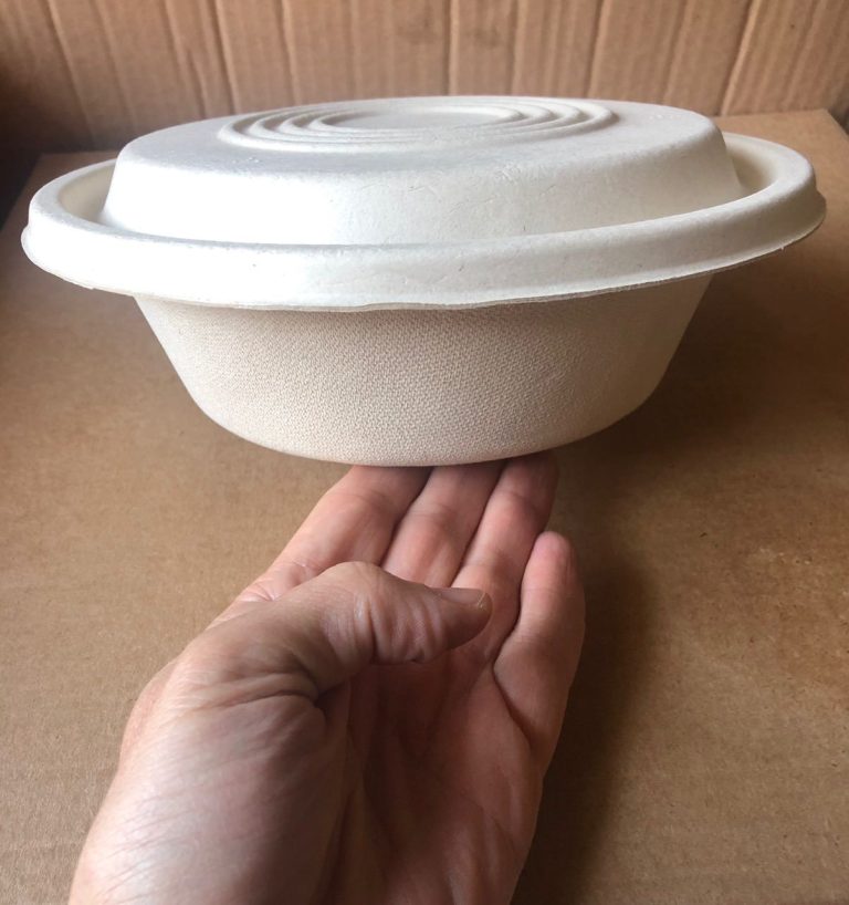 Bowl grande 32oz 1 litro biodegradable de bagazo de caña - Empaque Verde Ecuador